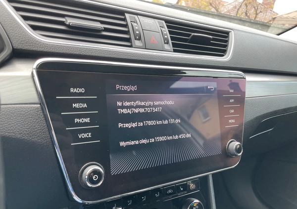 Skoda Superb cena 79900 przebieg: 153000, rok produkcji 2019 z Brzeszcze małe 781